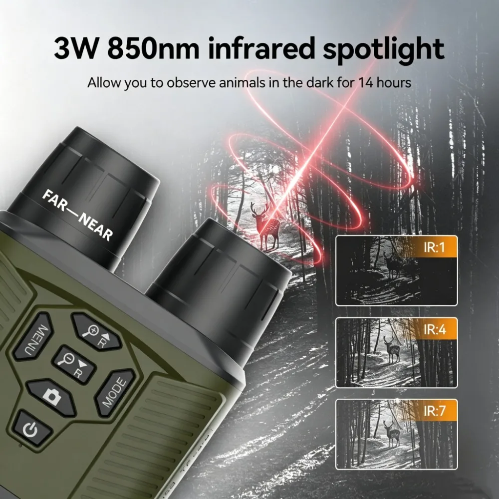 4K HD Digital Infrared Night Vision Cam 300m Range 4000mAh Rechargeable 5X Zoom Outdoor Wildlife Birdwatching Camping
4K HD Digital Infrared Night Vision Cam 300m Range 4000mAh Rechargeable 5X Zoom Outdoor Wildlife Birdwatching Camping