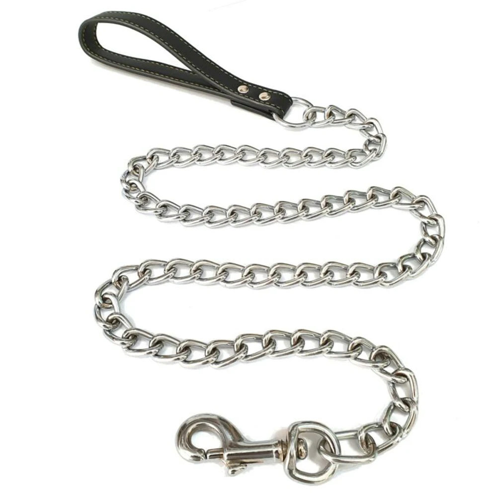 Metal Chain Dog With Leather Style Handle Strong Control Leash Dogs Leash For Walking Pet Products Collars, Harnesses Leads
Metal Chain Dog With Leather Style Handle Strong Control Leash Dogs Leash For Walking Pet Products Collars, Harnesses Leads
