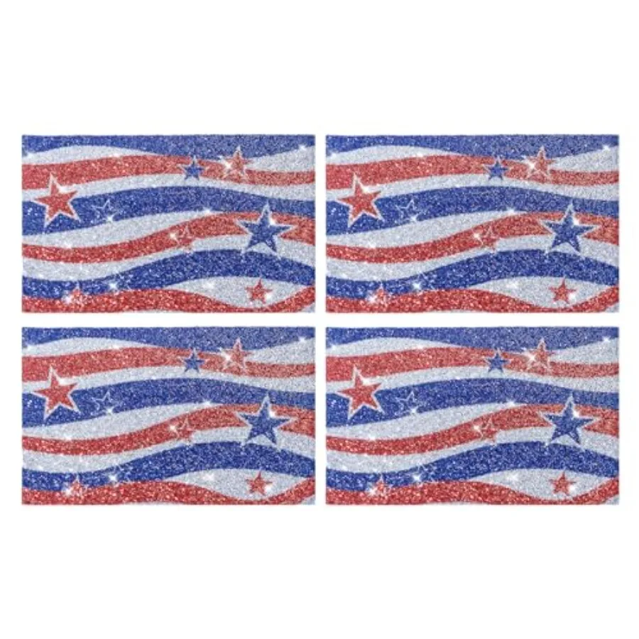 4th of July Placemats Set of 4 America Flag Stripe Patriotic America Independence Day Dining Table Decorations Table Mats Glitt
4th of July Placemats Set of 4 America Flag Stripe Patriotic America Independence Day Dining Table Decorations Table Mats Glitt