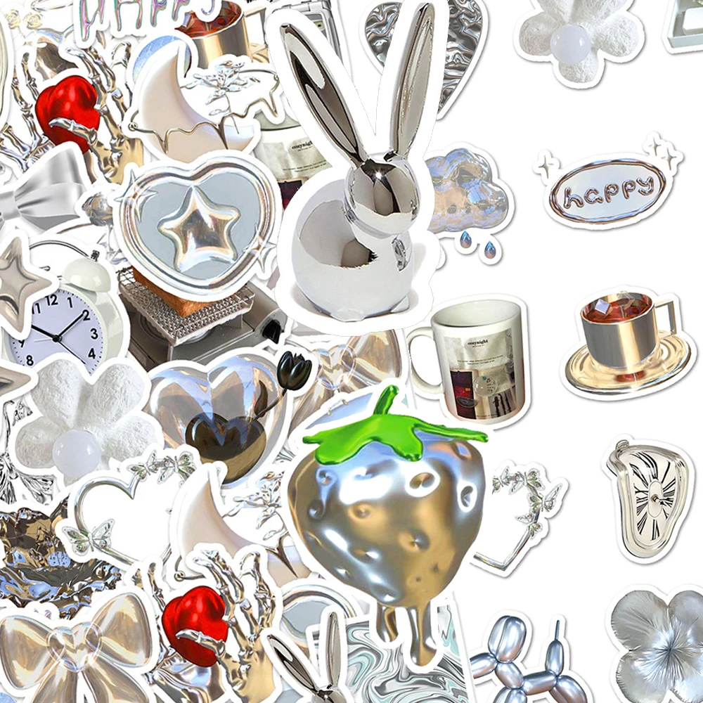 10/30/50pcs Ins Style Silver Simple Aesthetics Stickers Cartoon Sticker DIY Luggage Notebook Laptop Phone Decals Decoration Toy
10/30/50pcs Ins Style Silver Simple Aesthetics Stickers Cartoon Sticker DIY Luggage Notebook Laptop Phone Decals Decoration Toy