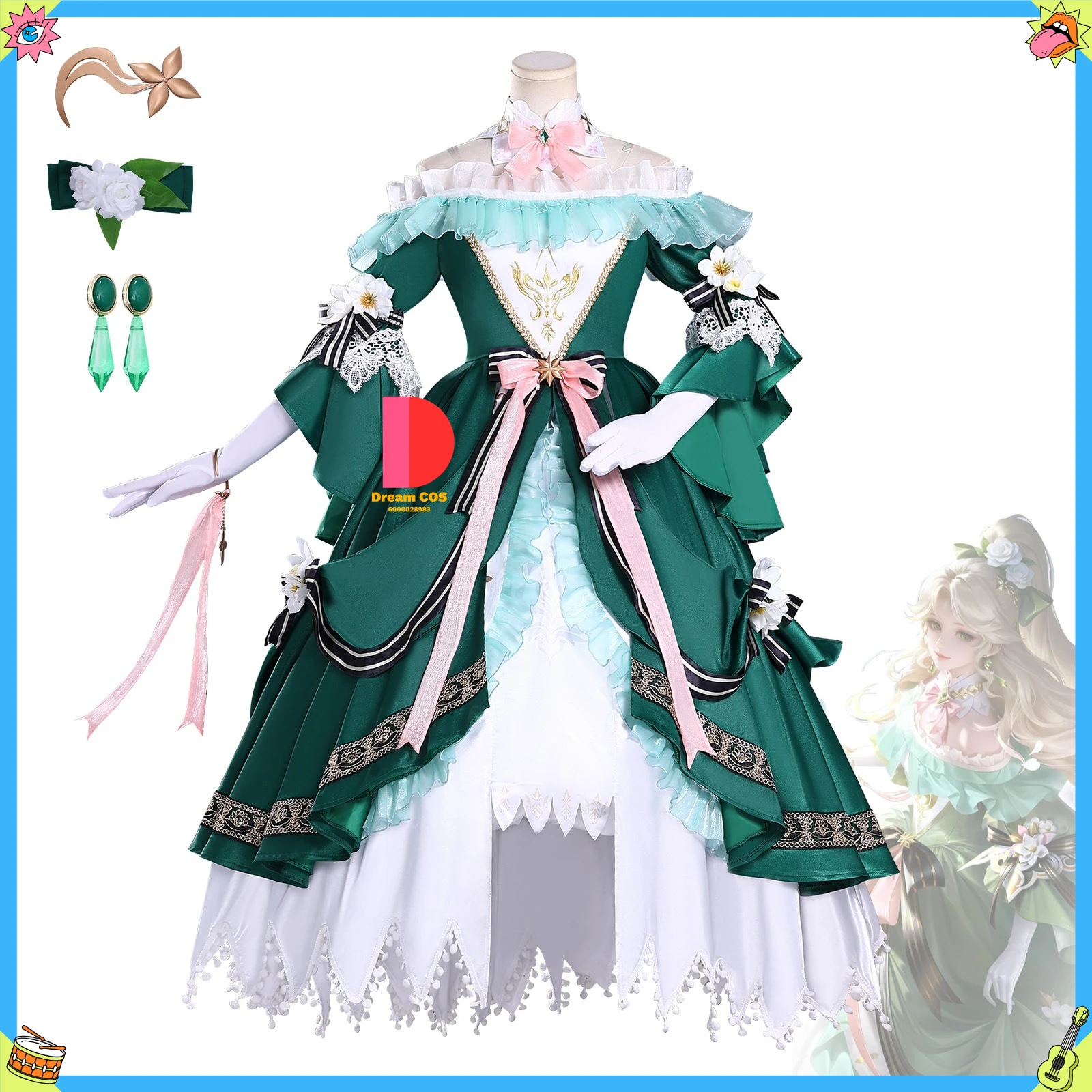 Game Honor of Kings Cosplay Costume Anime Xi Shi Green Fashion Dress for Women Adult Role Play Comic Con Halloween Party Set
Game Honor of Kings Cosplay Costume Anime Xi Shi Green Fashion Dress for Women Adult Role Play Comic Con Halloween Party Set