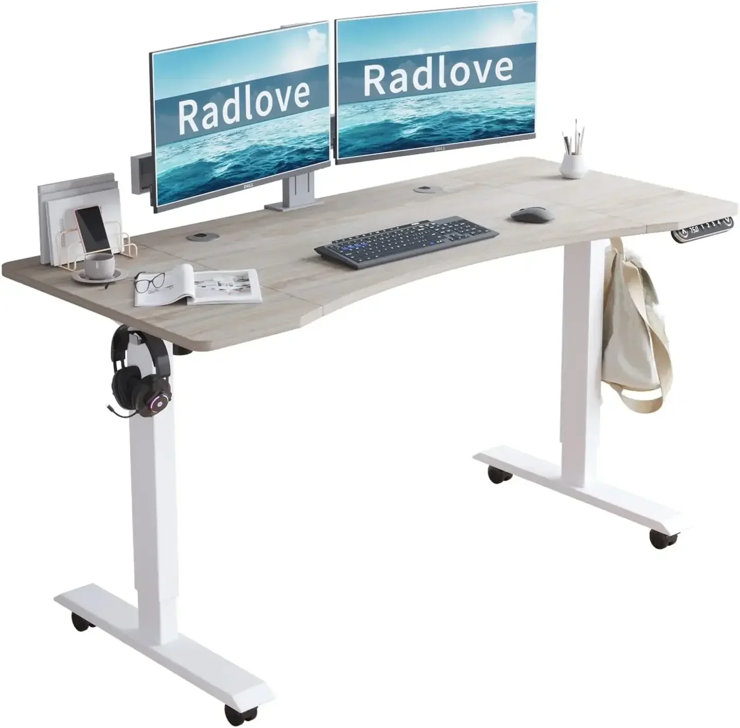 Electric Standing Desk, 55 x 30 Height Adjustable Computer Desk Sit Stand Desk Home Office Desks with Splice Board and A Under D
Electric Standing Desk, 55 x 30 Height Adjustable Computer Desk Sit Stand Desk Home Office Desks with Splice Board and A Under D