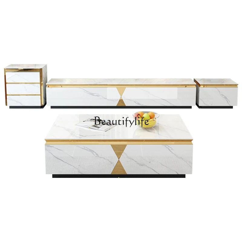 Light luxury high-end all-solid wood rock slab coffee table combination modern and simple
Light luxury high-end all-solid wood rock slab coffee table combination modern and simple