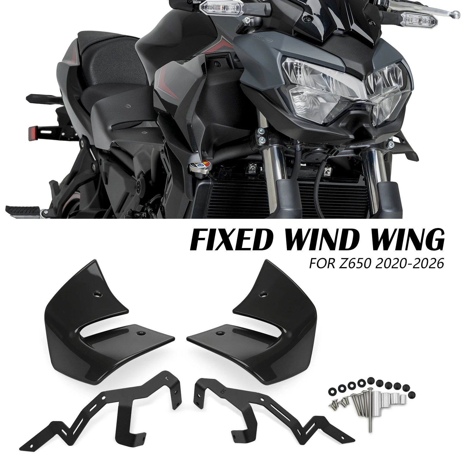 Motorcycle ABS Alerons Laterals Naked Side Spoilers Aerodynamic Wing Deflector Fits For KAWASAKI Z650 2025 2026 Z 650 2020-2026
Motorcycle ABS Alerons Laterals Naked Side Spoilers Aerodynamic Wing Deflector Fits For KAWASAKI Z650 2025 2026 Z 650 2020-2026