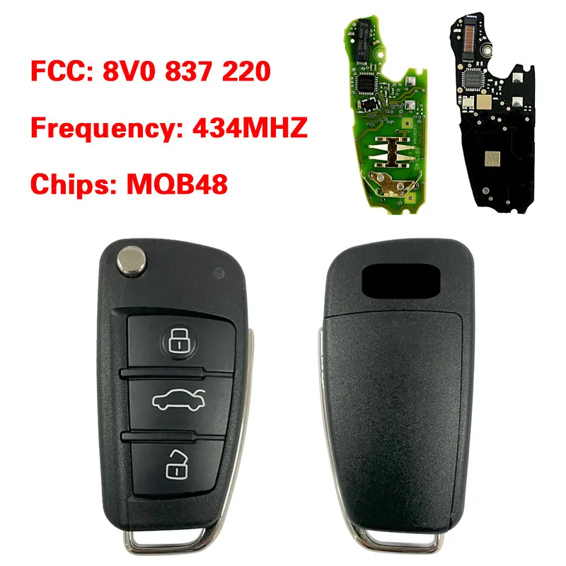 CN008034 433MHz Fob Audi A3 S3 2012-2015 z Megamos AES Chip P/N: 8V0 837 220 
CN008034 433MHz Fob Audi A3 S3 2012-2015 z Megamos AES Chip P/N: 8V0 837 220