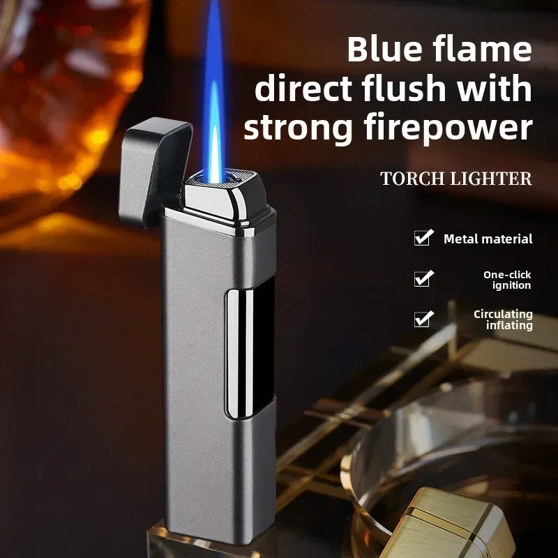 Синий ветрозащитный синий водонепроницаемый язычок с синим пламенем, металлический материал с одним зажиганием, портативная сигарета для мужчин
Синий ветрозащитный синий водонепроницаемый язычок с синим пламенем, металлический материал с одним зажиганием, портативная сигарета для мужчин