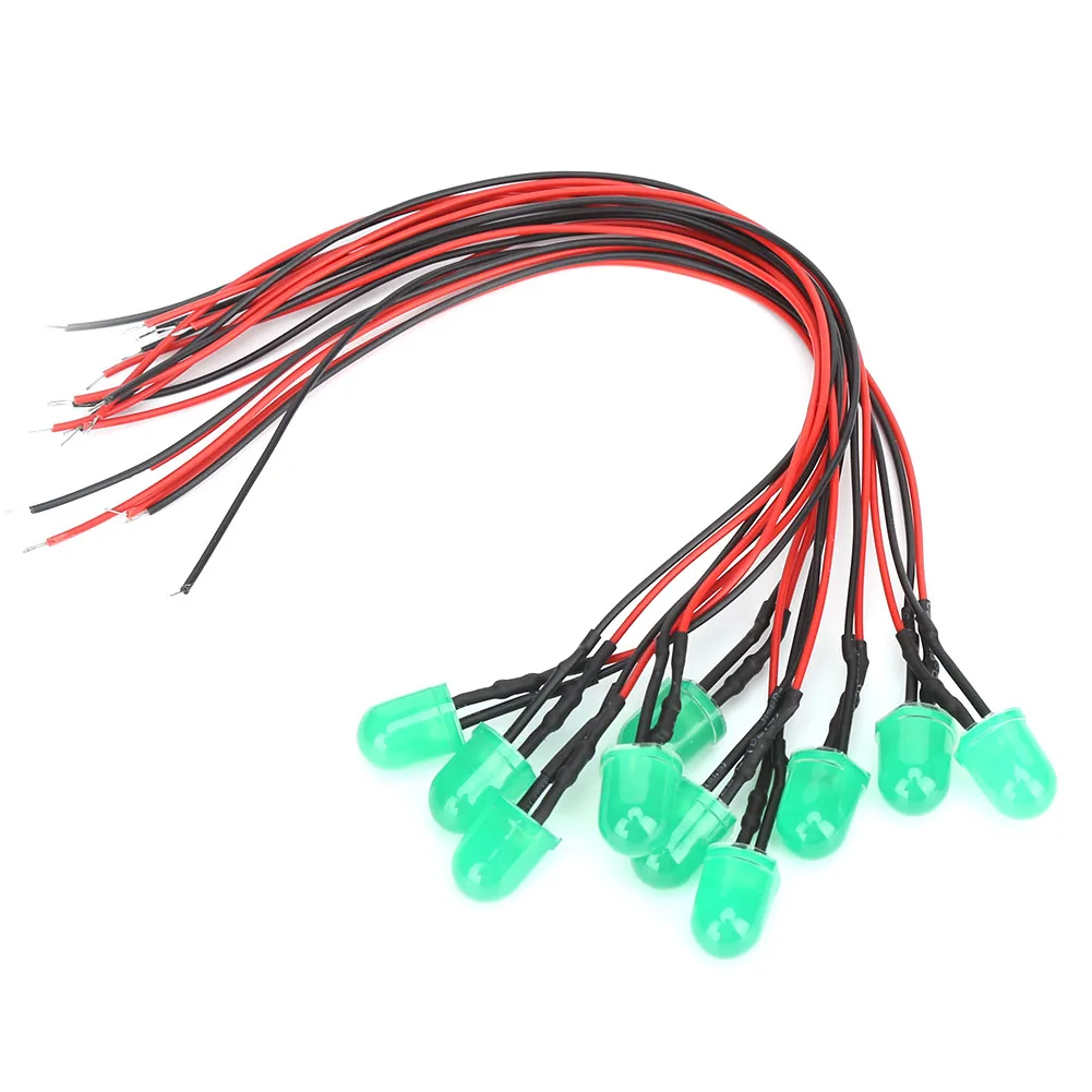 12V Light Diode 12V 0.06W 10mm Chromatic LED Lamp Beads with 20CM 26AWG Lead Light Emitting Diodes Industrial Accessory 50PCS
12V Light Diode 12V 0.06W 10mm Chromatic LED Lamp Beads with 20CM 26AWG Lead Light Emitting Diodes Industrial Accessory 50PCS