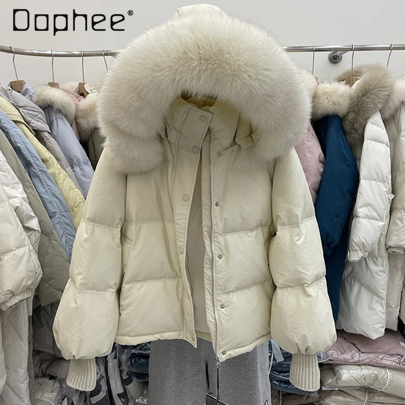 Down Jacket Women Winter 2024 New Korean Style Loose Big Real Fur Collar Solid Collar Thickened Coat for Women Outwear
Down Jacket Women Winter 2024 New Korean Style Loose Big Real Fur Collar Solid Collar Thickened Coat for Women Outwear