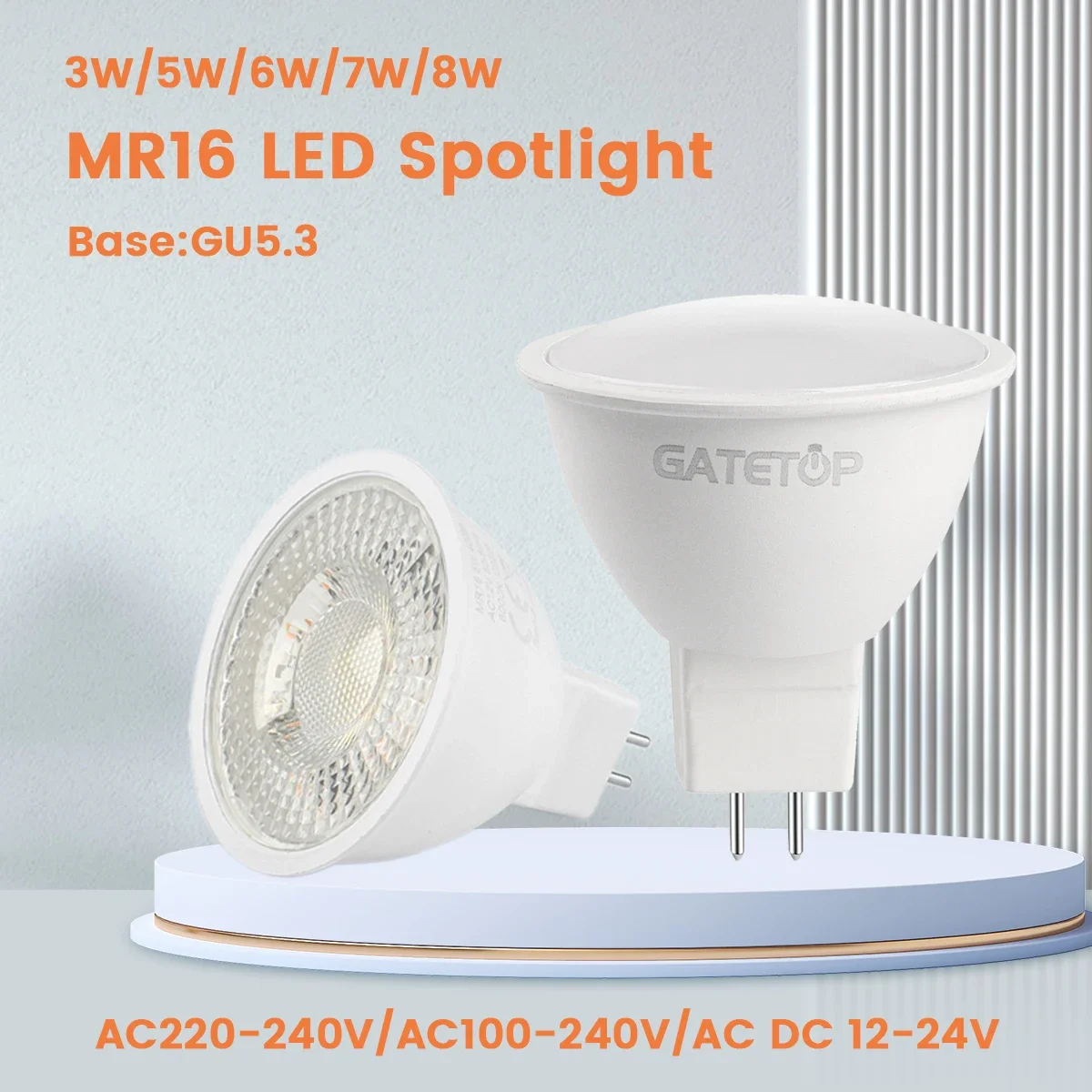 5PCS MR16 Bulb LED Spotlight 120degree GU5.3 Base No Flicker Full Voltage AC/DC12V AC 110V 220V Warm White Suitable for Home
5PCS MR16 Bulb LED Spotlight 120degree GU5.3 Base No Flicker Full Voltage AC/DC12V AC 110V 220V Warm White Suitable for Home
