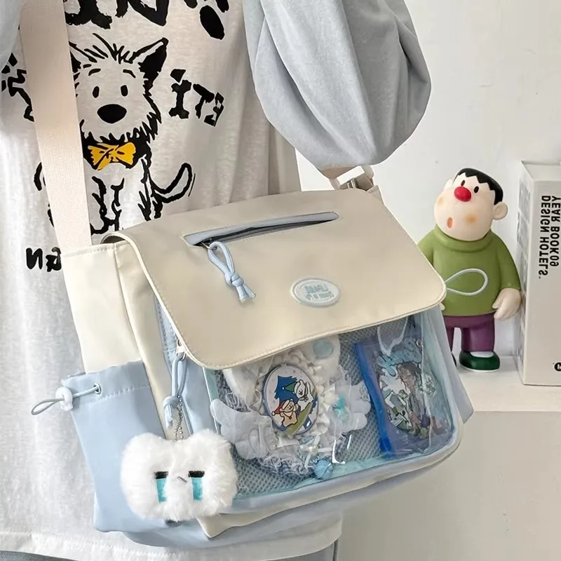 Новая студенческая сумка-кроссбоди Y2K, прозрачная сумка-ита для самостоятельного оформления, женская сумка в рабочем стиле, модная сумка через плечо в стиле Харадзюку, дорожная школьная сумка
Новая студенческая сумка-кроссбоди Y2K, прозрачная сумка-ита для самостоятельного оформления, женская сумка в рабочем стиле, модная сумка через плечо в стиле Харадзюку, дорожная школьная сумка