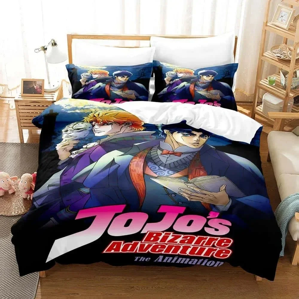 Fashion 3D Printed Cartoons JoJo's Bizarre Adventure three-piece Bedding Set Adult Kid Bedroom Duvet cover Sets Home Textiles
Fashion 3D Printed Cartoons JoJo's Bizarre Adventure three-piece Bedding Set Adult Kid Bedroom Duvet cover Sets Home Textiles