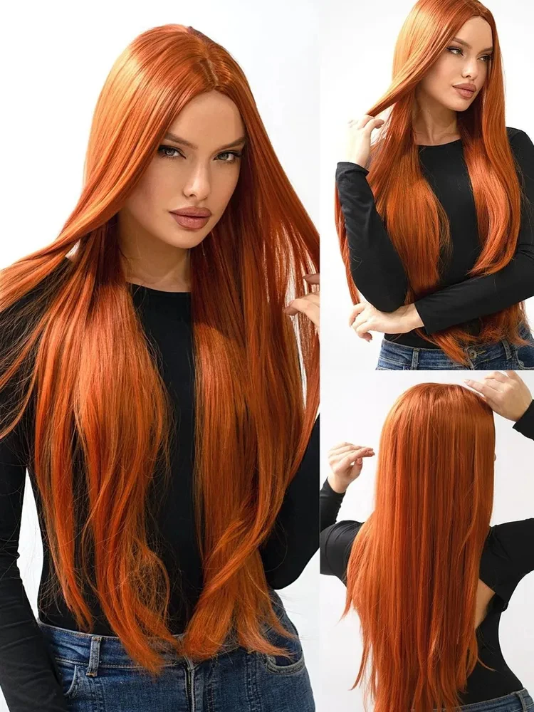 Synthetic Long Ginger Women'S Wig Without Bangs
Synthetic Long Ginger Women'S Wig Without Bangs