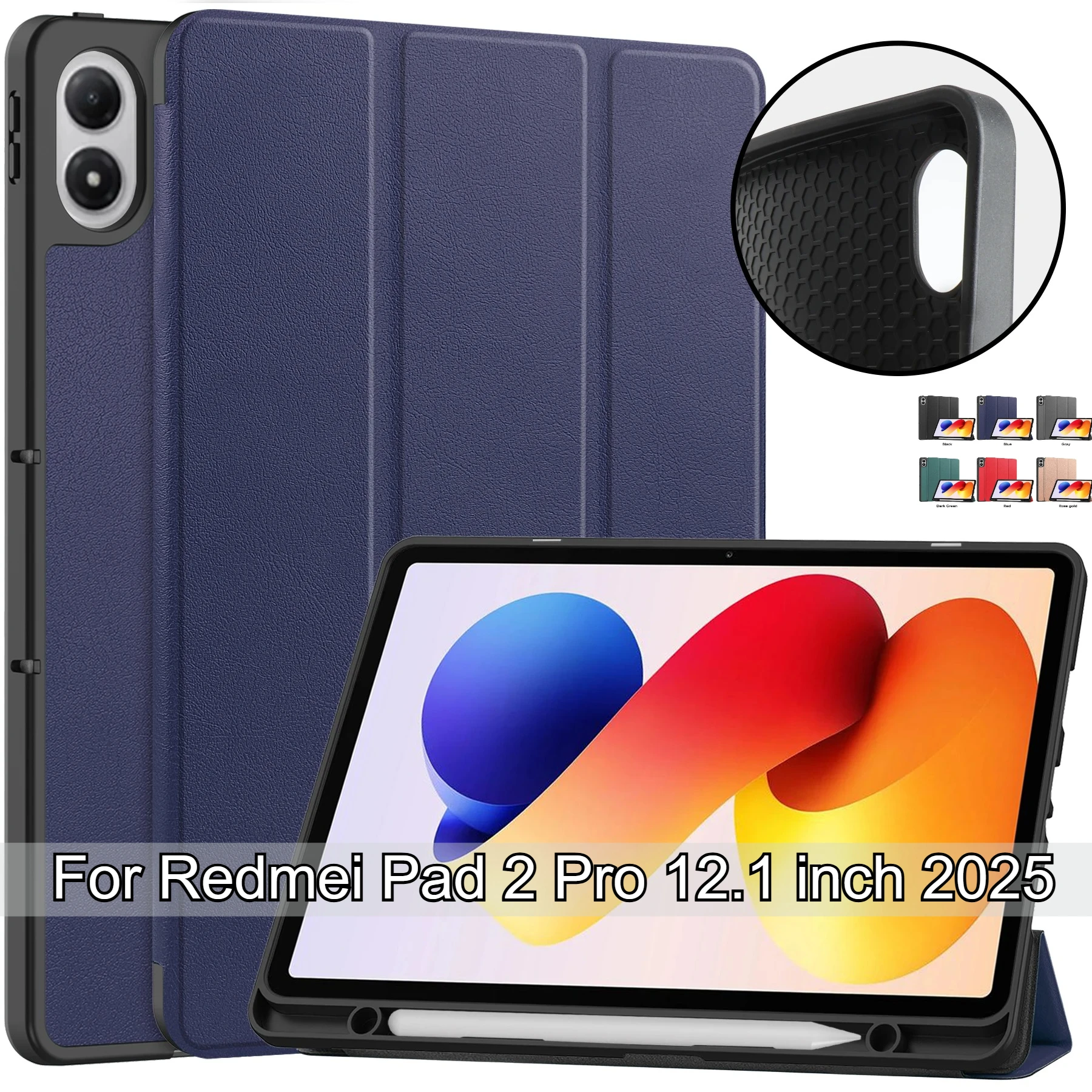 Новый чехол из ТПУ с гнездом для ручки для Xiaomi Redmi Pad 2 Pro 12,1 дюйма 2025 кожаный тройной складной чехол с функцией автоматического сна/пробуждения
Новый чехол из ТПУ с гнездом для ручки для Xiaomi Redmi Pad 2 Pro 12,1 дюйма 2025 кожаный тройной складной чехол с функцией автоматического сна/пробуждения