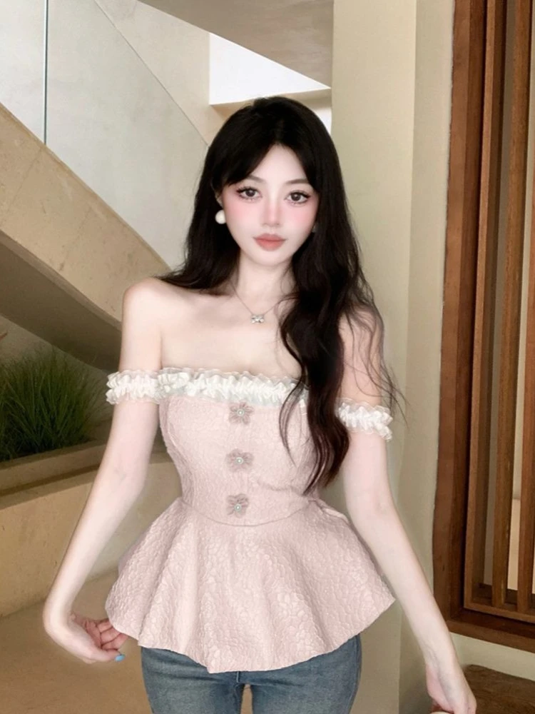 Korean Style Unique Niche Sexy Off Shoulder Cami Top Summer Puffy Slim Fit Women Fashion Chic Trendy Casual Blouse
Korean Style Unique Niche Sexy Off Shoulder Cami Top Summer Puffy Slim Fit Women Fashion Chic Trendy Casual Blouse