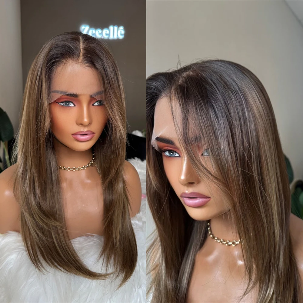 18″ Layered Wig Brunette Soft Blonde Lowlights Heat-friendly Synthetic Fibres Lace Front Wig Glueless cap for quick secure wear
18″ Layered Wig Brunette Soft Blonde Lowlights Heat-friendly Synthetic Fibres Lace Front Wig Glueless cap for quick secure wear