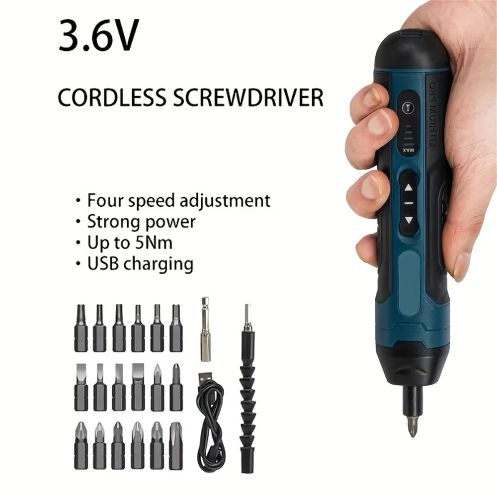 Mini Cordless Electric Screwdriver 1300mah Rechargeable Adjustment Power Drill Multi-function Disassembly Torque Repair Tools
Mini Cordless Electric Screwdriver 1300mah Rechargeable Adjustment Power Drill Multi-function Disassembly Torque Repair Tools