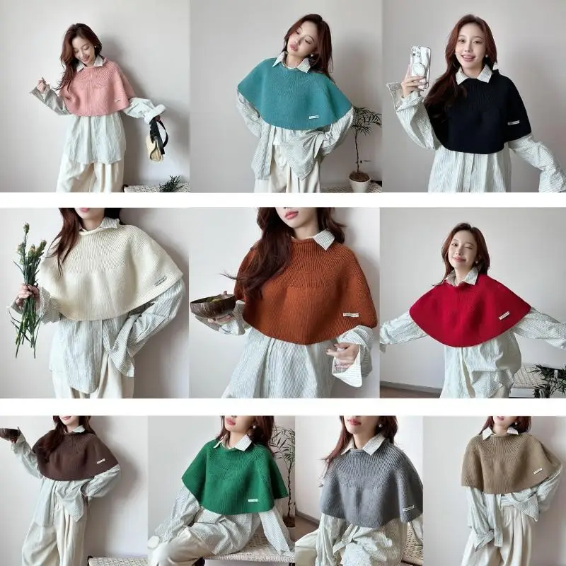 49MC Trendy Solid Color Knitted Cloak Scarf Warm Comfortable Collar Shawl for Various Occasion Fashion Women Girl Neckwear
49MC Trendy Solid Color Knitted Cloak Scarf Warm Comfortable Collar Shawl for Various Occasion Fashion Women Girl Neckwear