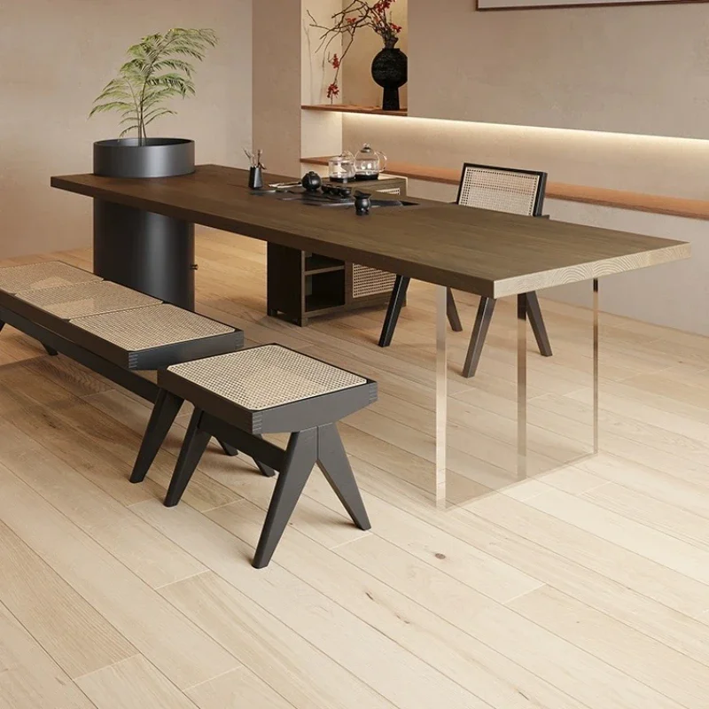Solid wood large board with tea tray table and chair combination, new Chinese Kung
Solid wood large board with tea tray table and chair combination, new Chinese Kung