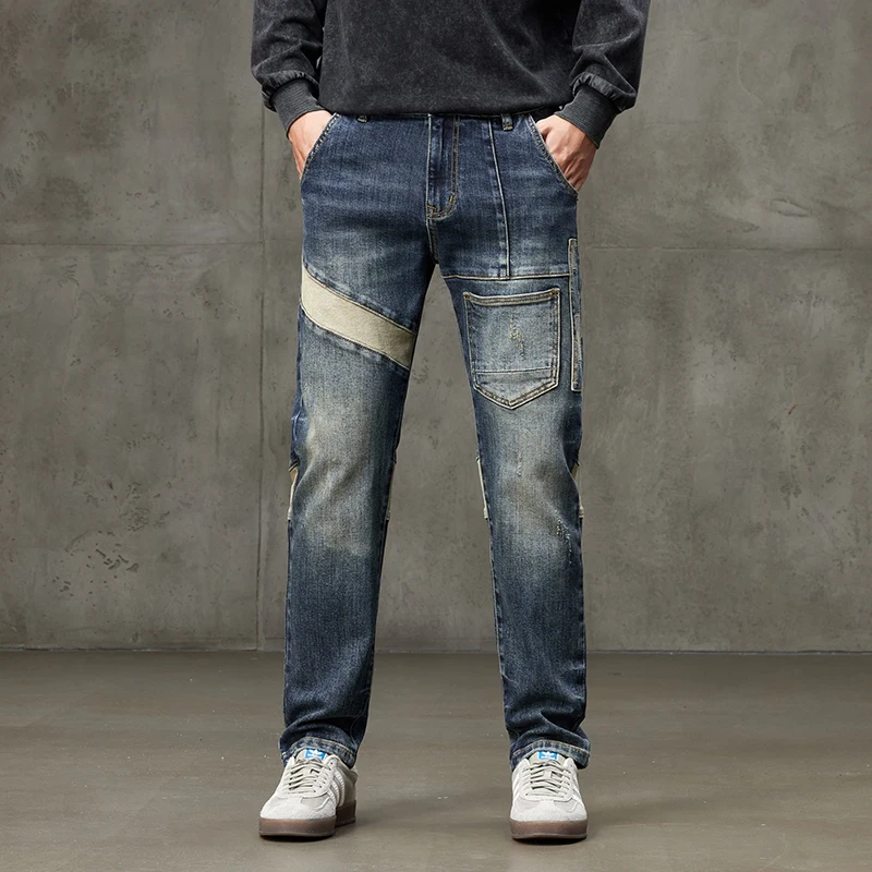 Tc3087 tide fashion jeans men splicing multi-pocket slim small straight leg heavy embroidery gang handsome personality pants
Tc3087 tide fashion jeans men splicing multi-pocket slim small straight leg heavy embroidery gang handsome personality pants
