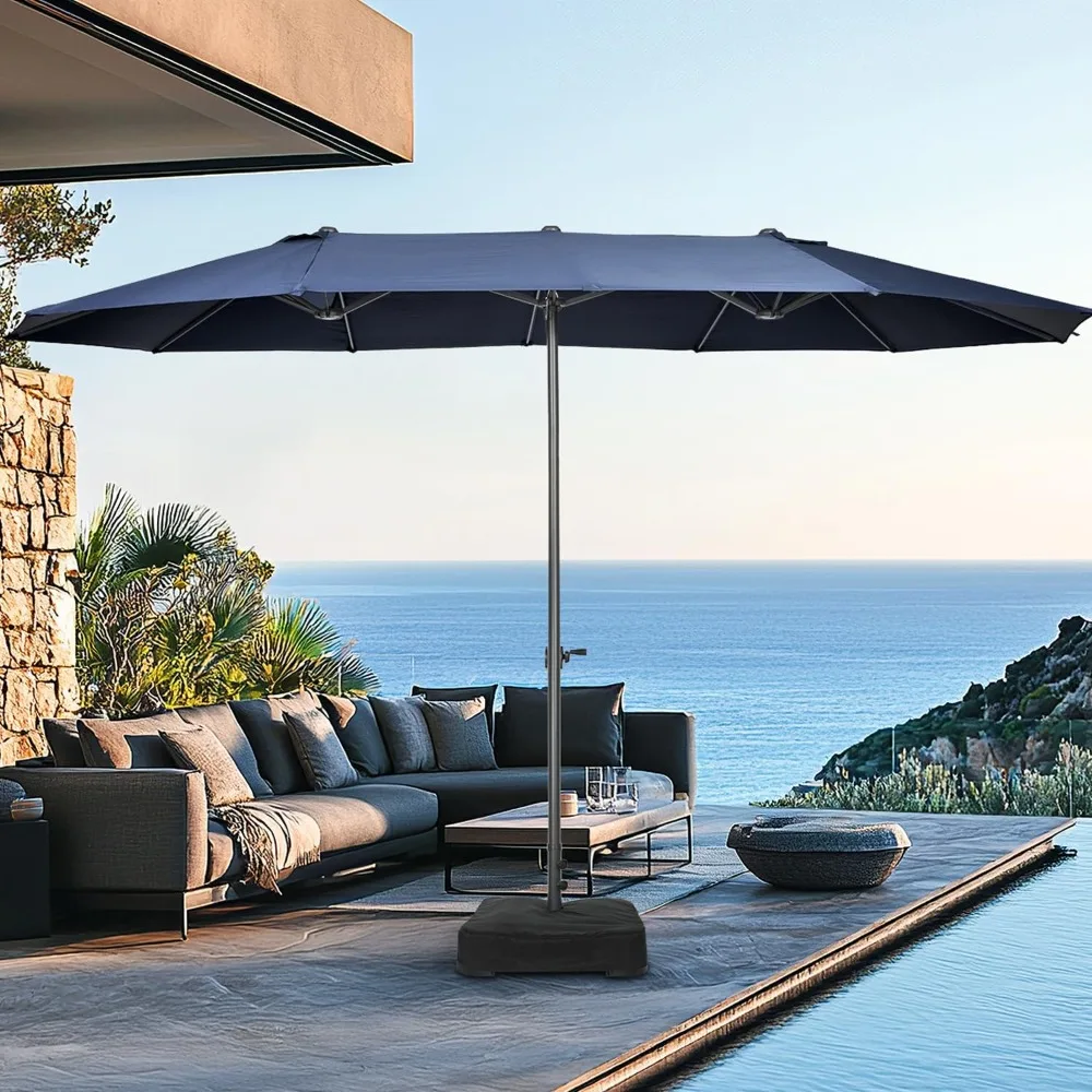 15ft Large Patio Umbrella with Base Included, Outdoor Double-Sided Rectangle Market Umbrella with Crank Handle, Umbrella Outdo
15ft Large Patio Umbrella with Base Included, Outdoor Double-Sided Rectangle Market Umbrella with Crank Handle, Umbrella Outdo