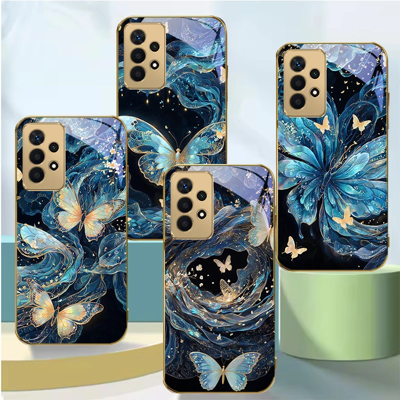 Elegant blue butterfly Suitable For Samsung A56 A55 A54 A53 A52s A52 A51 A16 A15 A14 A13 A12 A36 A35 A34 Golden glass phone case
Elegant blue butterfly Suitable For Samsung A56 A55 A54 A53 A52s A52 A51 A16 A15 A14 A13 A12 A36 A35 A34 Golden glass phone case