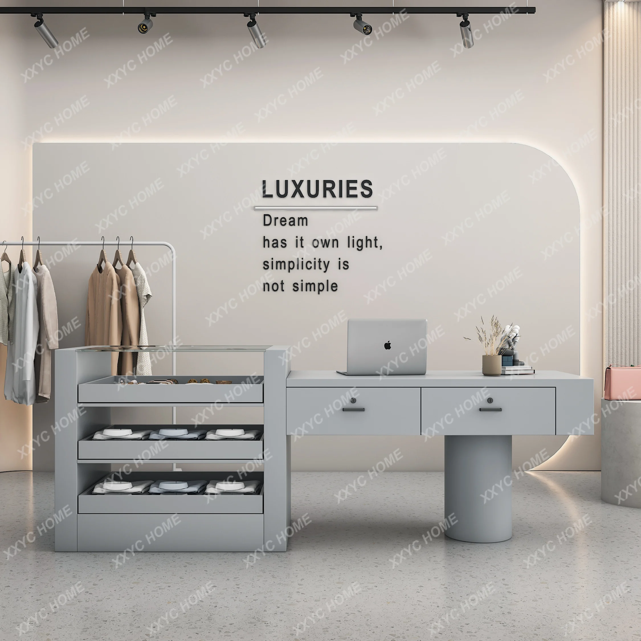 L high-end clothing store Nakajima table jewelry store water table display cabinet
L high-end clothing store Nakajima table jewelry store water table display cabinet