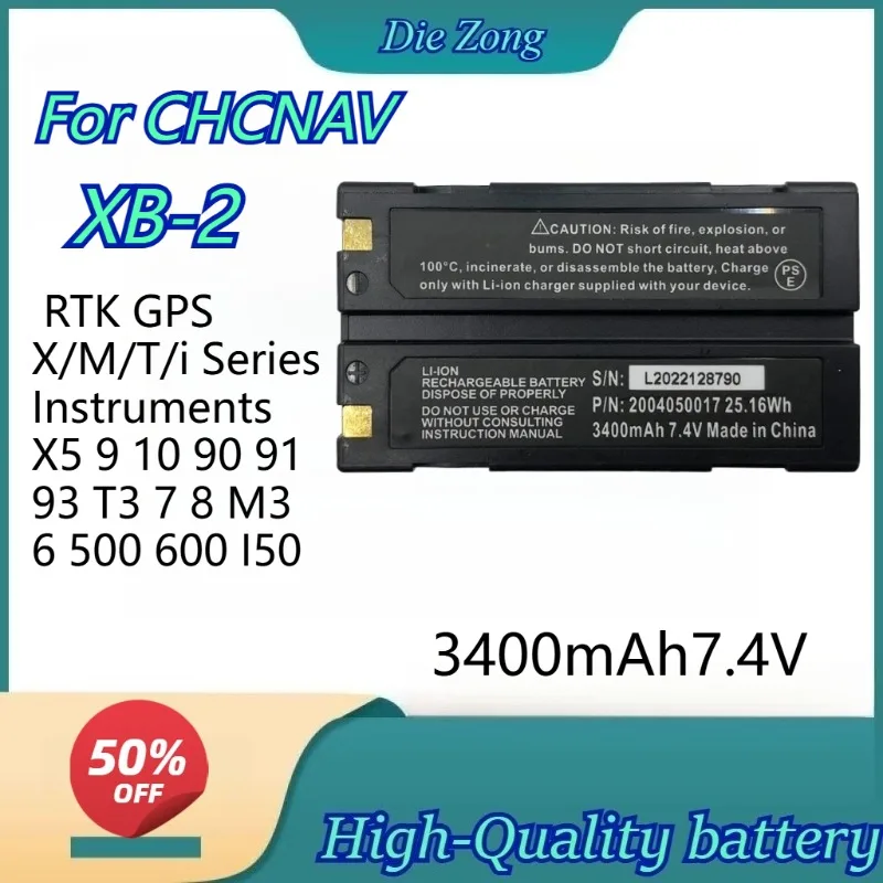 High-quality 3400mAh7.4VXB-2 GPS Battery for CHCNAV RTK GPS X/M/T/i Series Instruments X5 9 10 90 91 93 T3 7 8 M3 6 500 600 I50
High-quality 3400mAh7.4VXB-2 GPS Battery for CHCNAV RTK GPS X/M/T/i Series Instruments X5 9 10 90 91 93 T3 7 8 M3 6 500 600 I50