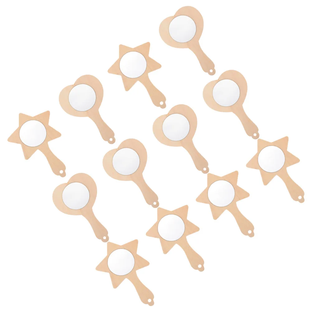 12pcs Wooden Hand Mirrors DIY Kit Unpainted Kids Craft Supply Heart Star Shape Mini Mirror Toy Educational Plaything
12pcs Wooden Hand Mirrors DIY Kit Unpainted Kids Craft Supply Heart Star Shape Mini Mirror Toy Educational Plaything