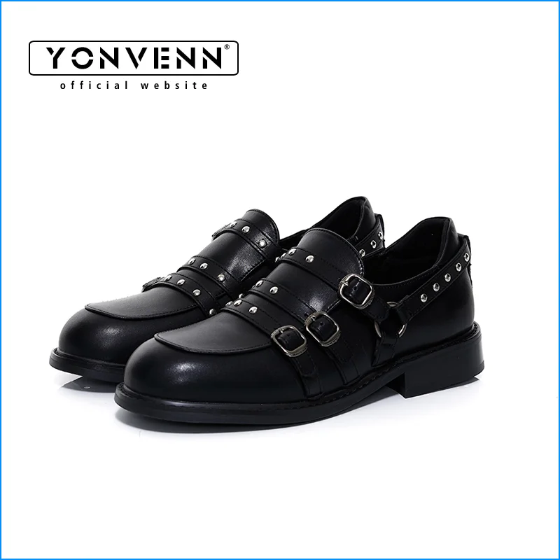 Оригинальный нишевый дизайн, лоферы на толстом каблуке с пряжкой и ремешком, мужские кожаные туфли в стиле панк с металлическими украшениями и круглым носком
Оригинальный нишевый дизайн, лоферы на толстом каблуке с пряжкой и ремешком, мужские кожаные туфли в стиле панк с металлическими украшениями и круглым носком