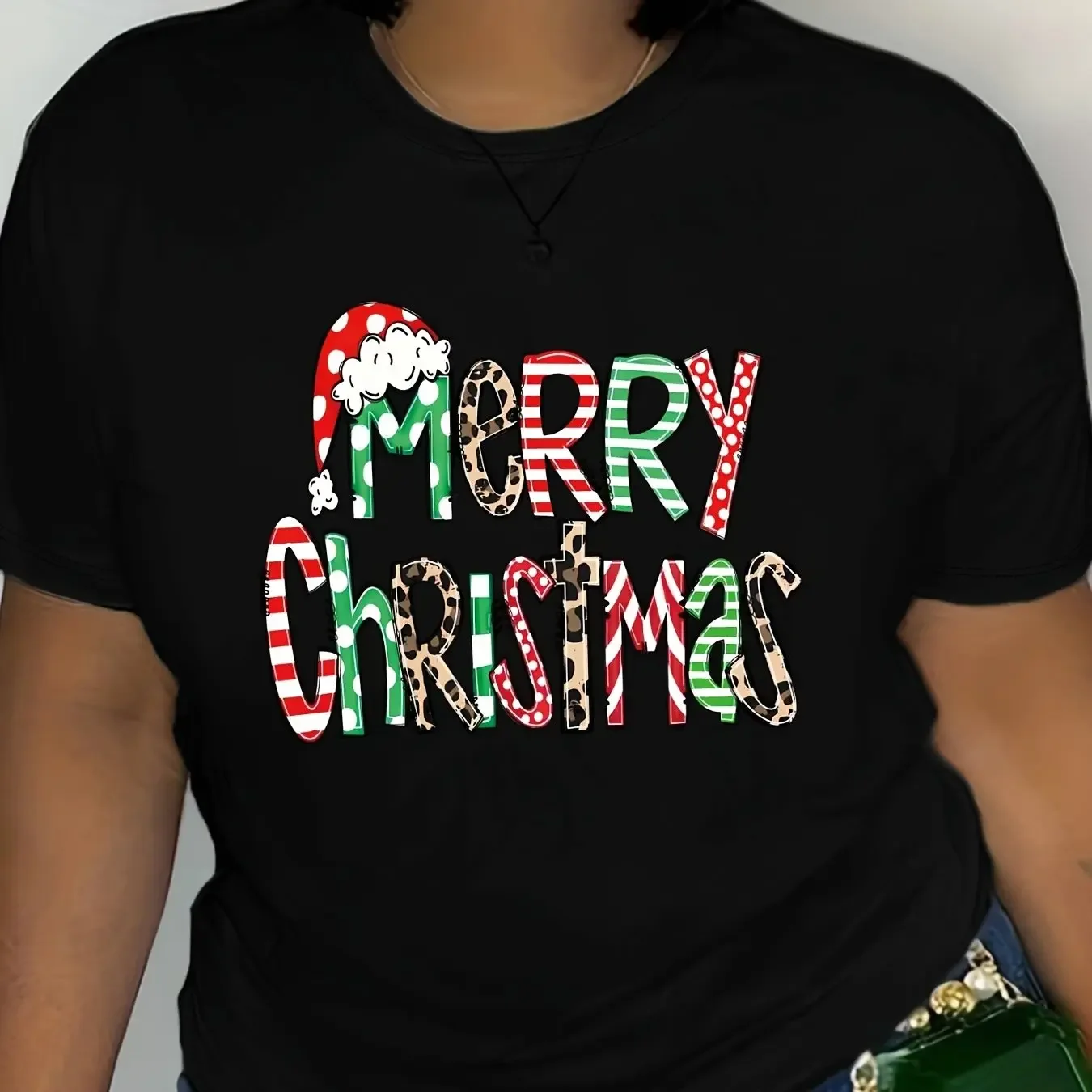 Vibrant Merry Christmas Print Crew Neck Women's T-Shirt - Classic Comfort Short Sleeve Top Perfect Summer Casual Womens Clothing
Vibrant Merry Christmas Print Crew Neck Women's T-Shirt - Classic Comfort Short Sleeve Top Perfect Summer Casual Womens Clothing