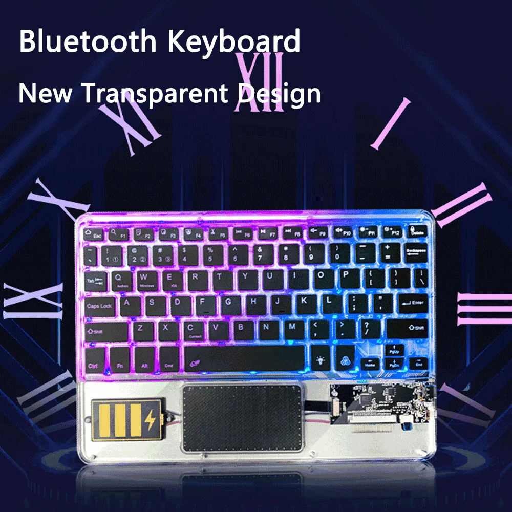 New RGB Wireless Keyboard With Touchpad Mini Bluetooth Transparent Keyboard Rechargable Slim Silent Keyboard For Laptop Tablet
New RGB Wireless Keyboard With Touchpad Mini Bluetooth Transparent Keyboard Rechargable Slim Silent Keyboard For Laptop Tablet