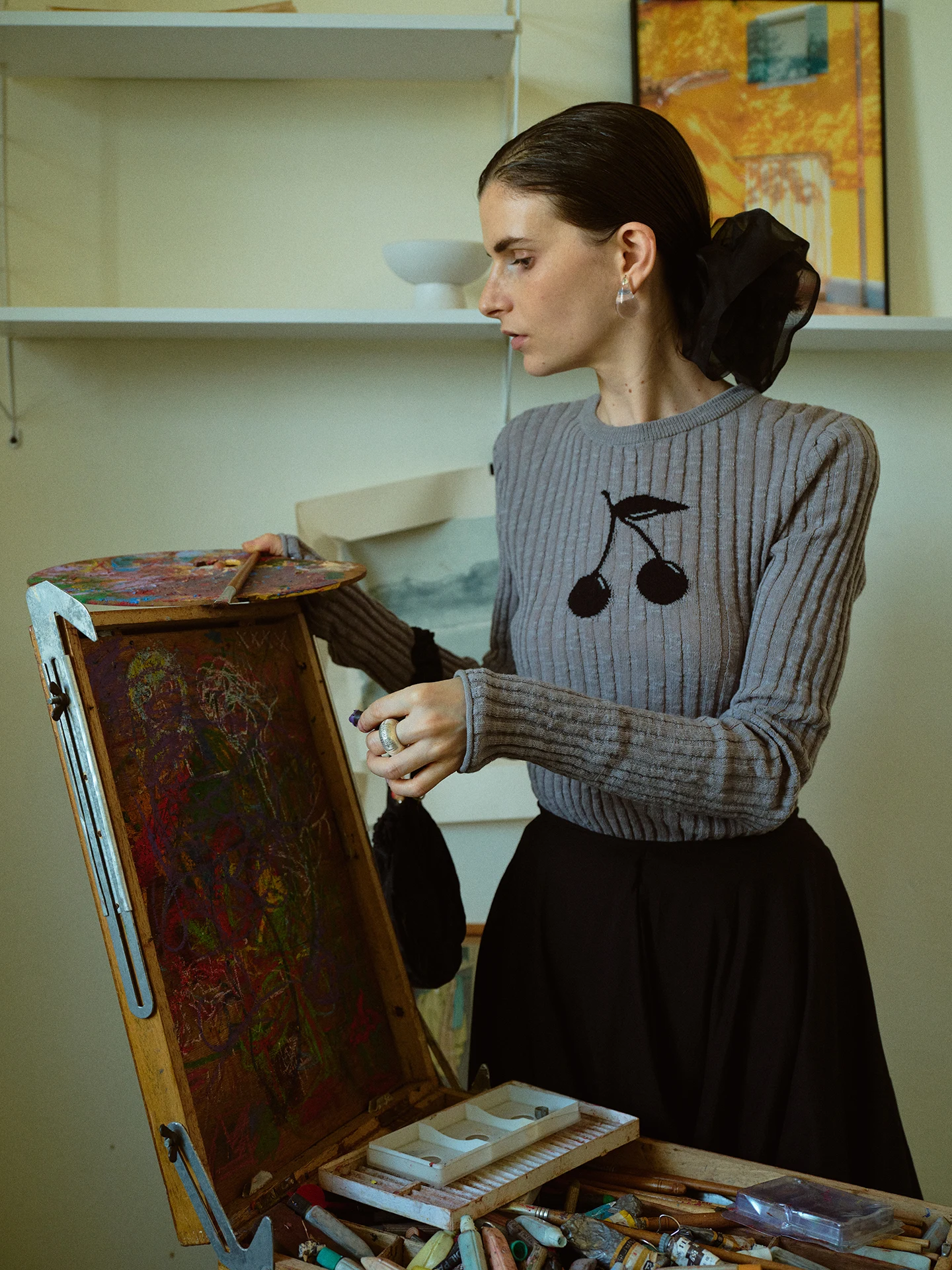 Faionable round Ne Long Sve Cherry Cotton Linen Knitted Sweater Retro ey Stripe Pattern Casual Sle Women's Top
Faionable round Ne Long Sve Cherry Cotton Linen Knitted Sweater Retro ey Stripe Pattern Casual Sle Women's Top