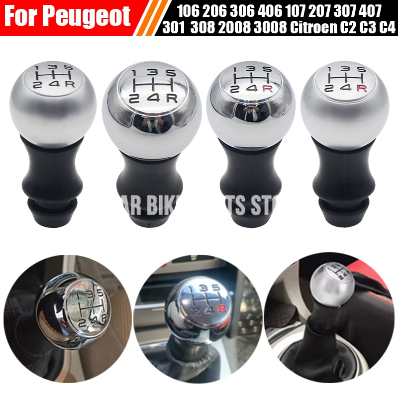 Gear Shift Knob Chrome Head Lever Adapter 5-Speed For Peugeot 106 206 306 406107 207 307 407 301 308 2008 3008 Citroen C2 C3 C4
Gear Shift Knob Chrome Head Lever Adapter 5-Speed For Peugeot 106 206 306 406107 207 307 407 301 308 2008 3008 Citroen C2 C3 C4