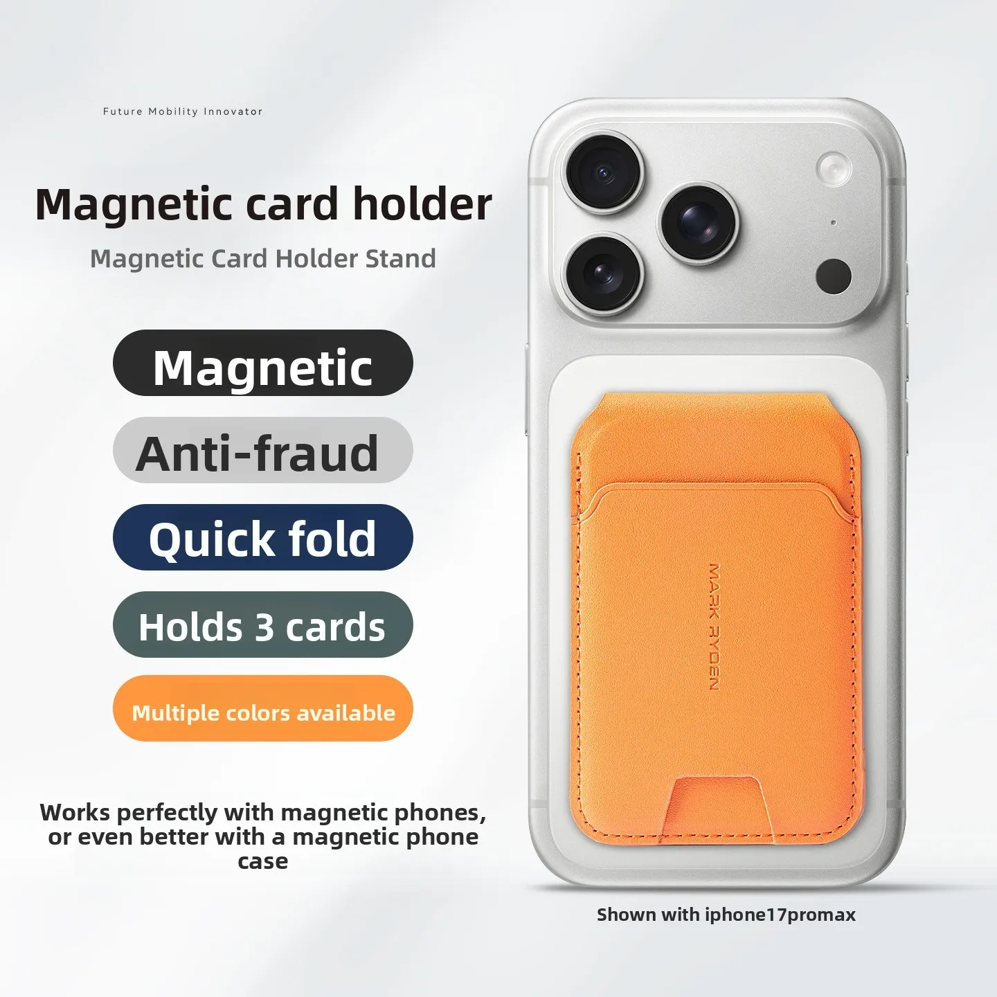Men Magnetic Card Holder Wallet, Ultra Thin Magsafe Strong Magnet Phone Stand Mini Coin Purse Compatible with iPhone Series
Men Magnetic Card Holder Wallet, Ultra Thin Magsafe Strong Magnet Phone Stand Mini Coin Purse Compatible with iPhone Series