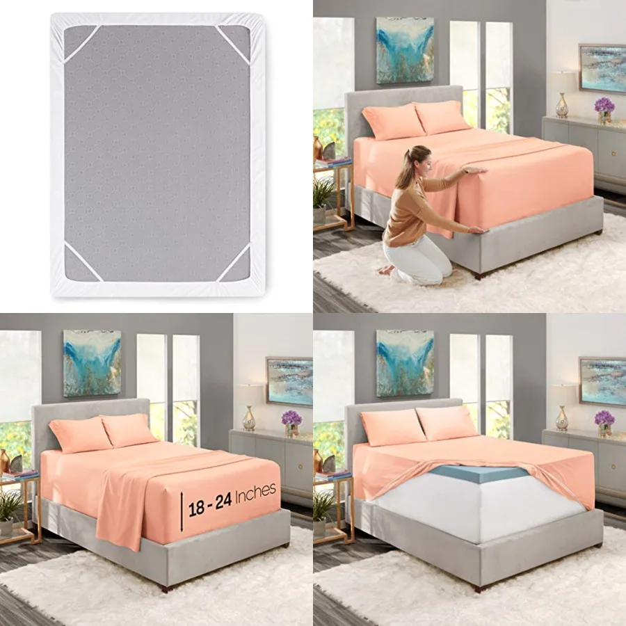 Size Sheet Set, 4 Pcs Extra Deep Pocket inches,Microfiber, Hotel Luxury, Soft, Breathable, Wrinkle-Free, Easy to Care, Peach
Size Sheet Set, 4 Pcs Extra Deep Pocket inches,Microfiber, Hotel Luxury, Soft, Breathable, Wrinkle-Free, Easy to Care, Peach