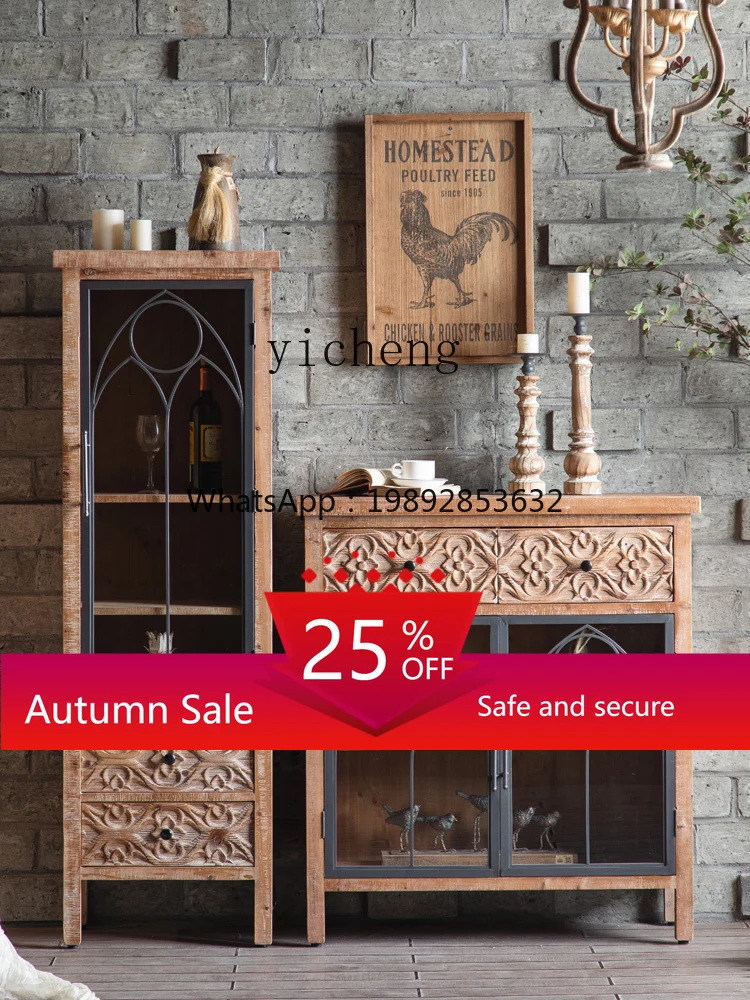 Vintage Sideboard Cabinet Solid Wood Carved Distressed Glass Wine Cabinet Wall Hallway Aisle Decoration Cabinet
Vintage Sideboard Cabinet Solid Wood Carved Distressed Glass Wine Cabinet Wall Hallway Aisle Decoration Cabinet
