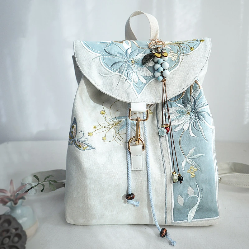 Retro Chinese Style Backpack Handmade Embroidery Canvas Drawstring Bag with Zipper Laptop Drawstring Rucksack School Backpack
Retro Chinese Style Backpack Handmade Embroidery Canvas Drawstring Bag with Zipper Laptop Drawstring Rucksack School Backpack