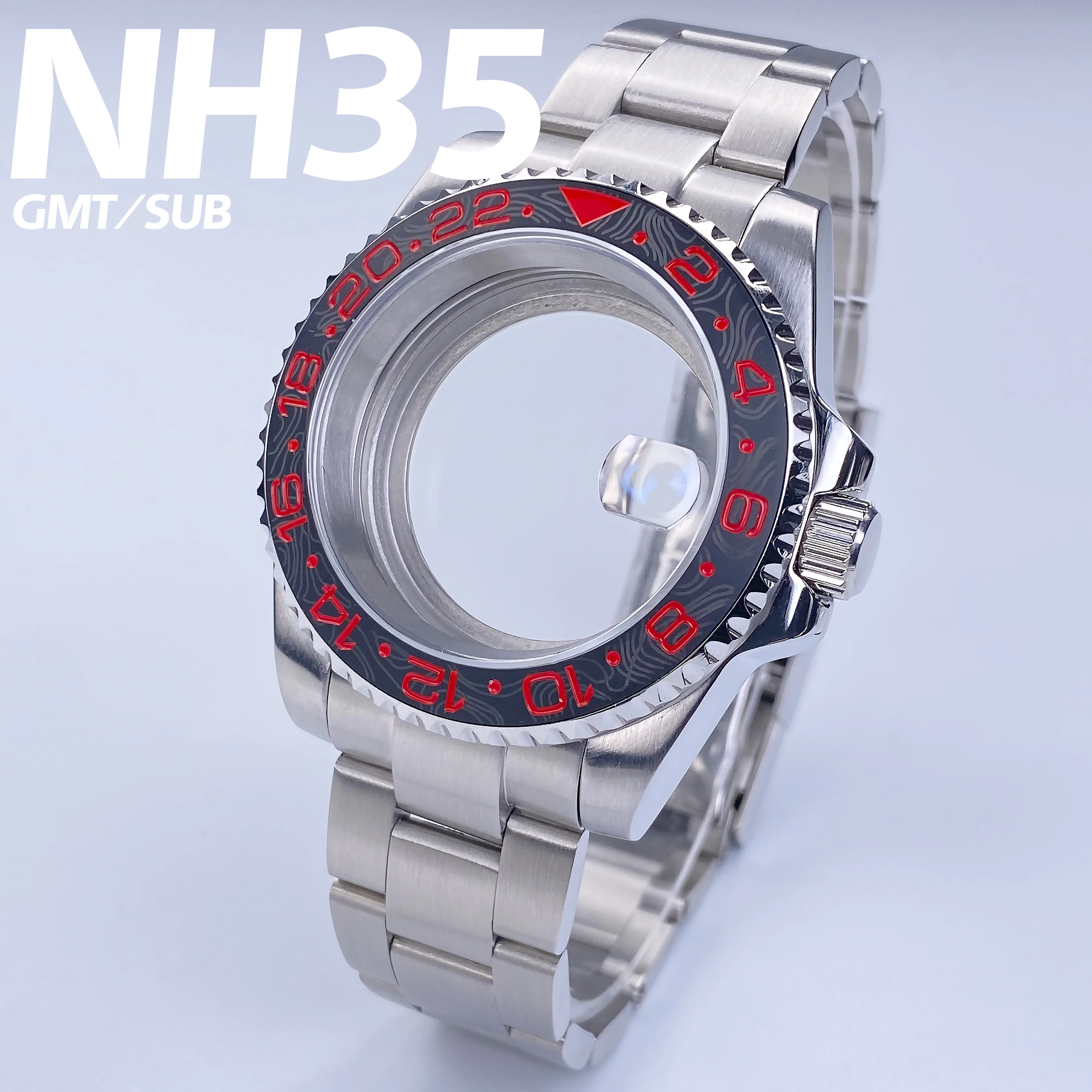NH35 Watch case 40mm Sapphire Glass Stainless Steel GMT/SUB NH35 case fit NH34 NH36 NH38 Movement 28.5mm dial Accessories
NH35 Watch case 40mm Sapphire Glass Stainless Steel GMT/SUB NH35 case fit NH34 NH36 NH38 Movement 28.5mm dial Accessories