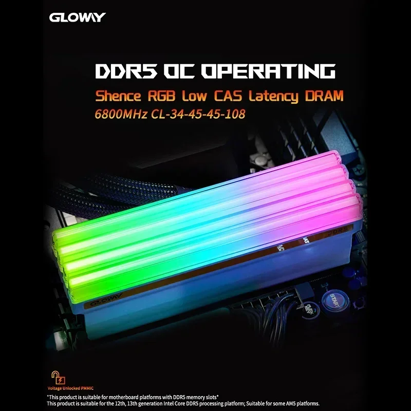 NEW GLOWAY DDR5 32G Ram(16Gx2) 6800 MHz RGB RAM ddr5 motherboard 32G ddr5 ram
NEW GLOWAY DDR5 32G Ram(16Gx2) 6800 MHz RGB RAM ddr5 motherboard 32G ddr5 ram