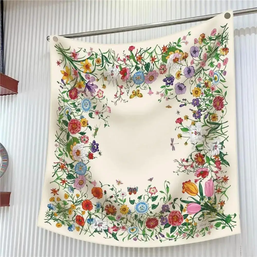 New 90cm Scarf Flower Printing Women's Twill Square Travel Decoration Shawl Sunscreen Fashion and Elegance Spring Autumn
New 90cm Scarf Flower Printing Women's Twill Square Travel Decoration Shawl Sunscreen Fashion and Elegance Spring Autumn