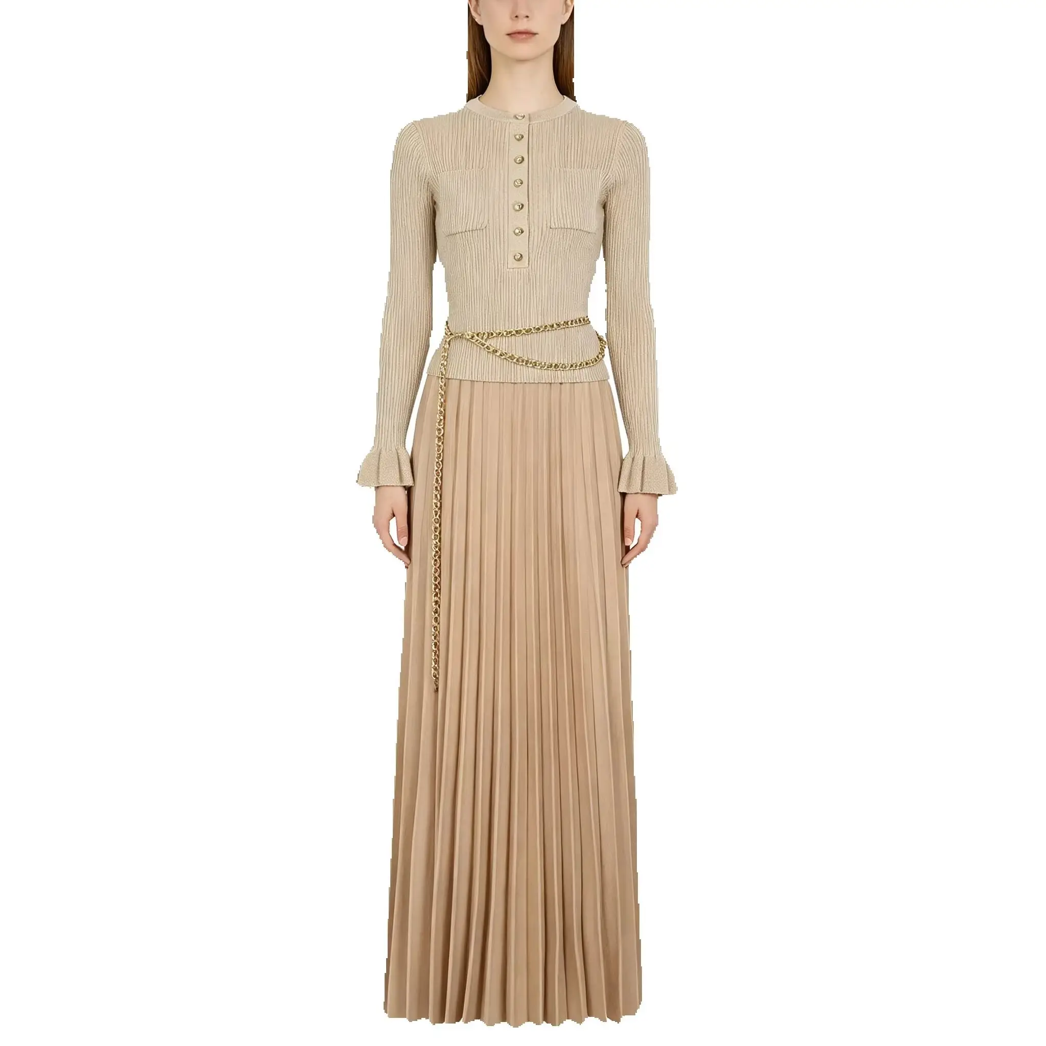 Nanyou High End Spring And Autumn New Women's Fashion Commuter Belt Long Sleeve Top Knitted Shirt+Folded Half Skirt Set
Nanyou High End Spring And Autumn New Women's Fashion Commuter Belt Long Sleeve Top Knitted Shirt+Folded Half Skirt Set