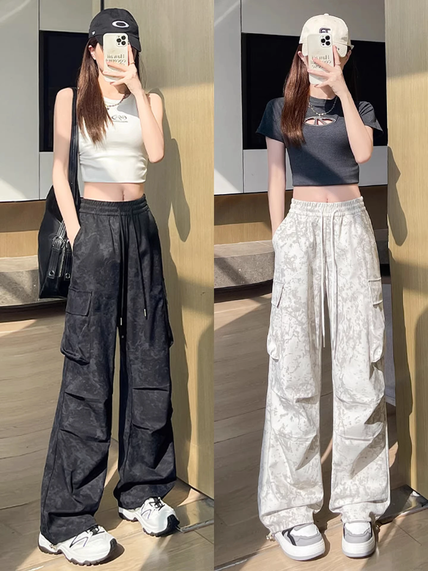 Black Tie Dye Work Pants Women's Summer Thin High Waist Straight Leg Wide Leg Small Size Camouflage Sports Pants Casual Loose...
Black Tie Dye Work Pants Women's Summer Thin High Waist Straight Leg Wide Leg Small Size Camouflage Sports Pants Casual Loose...