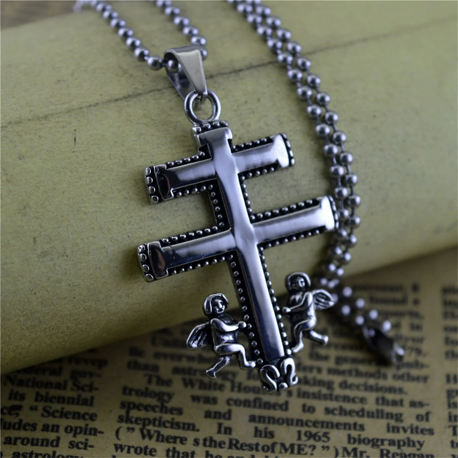 Caravaca Cross Spanish Style Stainless Steel Pendant Necklace Catholic Religious Jewelry for Men Women
Caravaca Cross Spanish Style Stainless Steel Pendant Necklace Catholic Religious Jewelry for Men Women