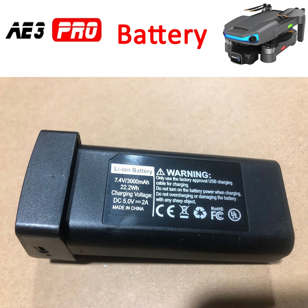 AE3 Pro Max GPS Drone Original Battery Spare Part 7.4V 3000mAh Lipo Battery AE3ProMax Replacement Accessory
AE3 Pro Max GPS Drone Original Battery Spare Part 7.4V 3000mAh Lipo Battery AE3ProMax Replacement Accessory