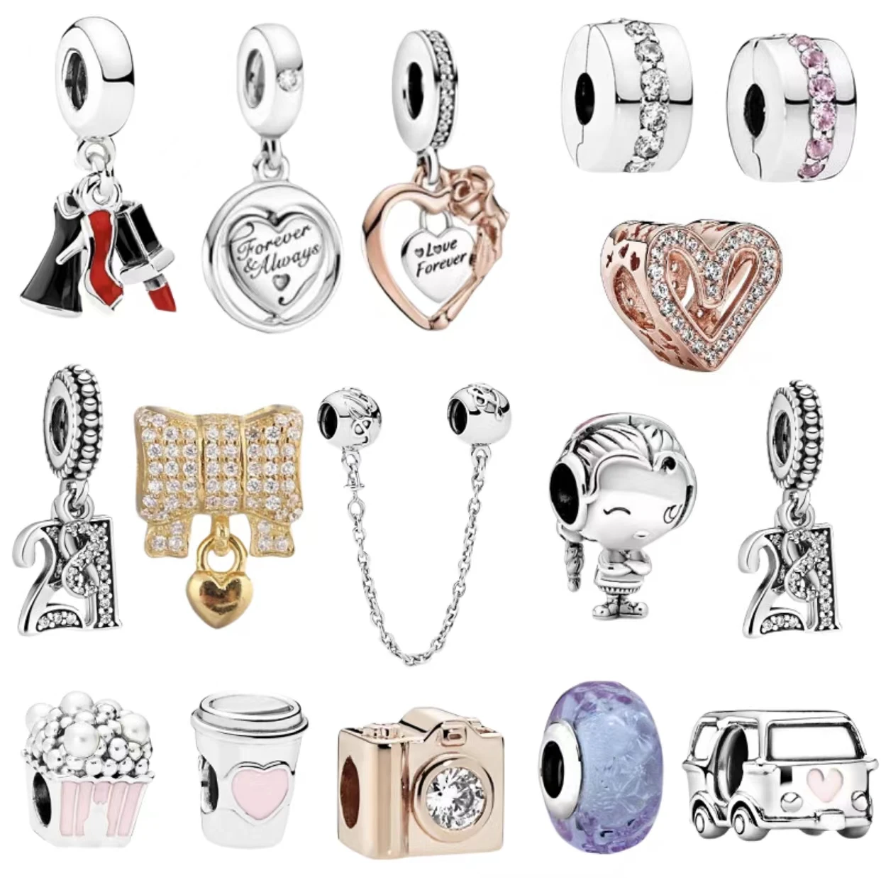 Glamour Fashion High heels lipstick Popcorn Car Love pendant Classic clip Ladies 925 sterling silver diy jewelry accessories
Glamour Fashion High heels lipstick Popcorn Car Love pendant Classic clip Ladies 925 sterling silver diy jewelry accessories