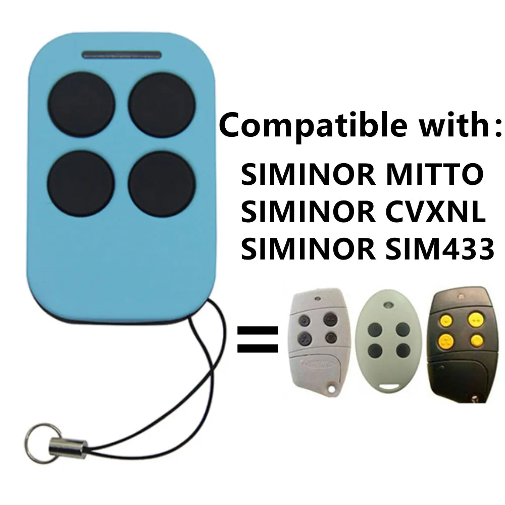 SIMINOR MITTO CVXNL SIM433 Garage Door Remote Control 433.92MHz SIMINOR Remote Control Duplicator Gate Control Transmitter Key
SIMINOR MITTO CVXNL SIM433 Garage Door Remote Control 433.92MHz SIMINOR Remote Control Duplicator Gate Control Transmitter Key