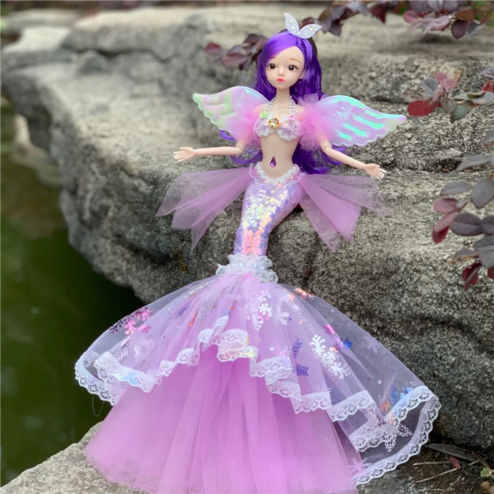 Trendy Handmade DIY Mermaid Doll Dress Up 45cm Dress Up Toy with Sequin Fish Tail Skirt Fairy Wings Dollhouse Accessories Gift
Trendy Handmade DIY Mermaid Doll Dress Up 45cm Dress Up Toy with Sequin Fish Tail Skirt Fairy Wings Dollhouse Accessories Gift