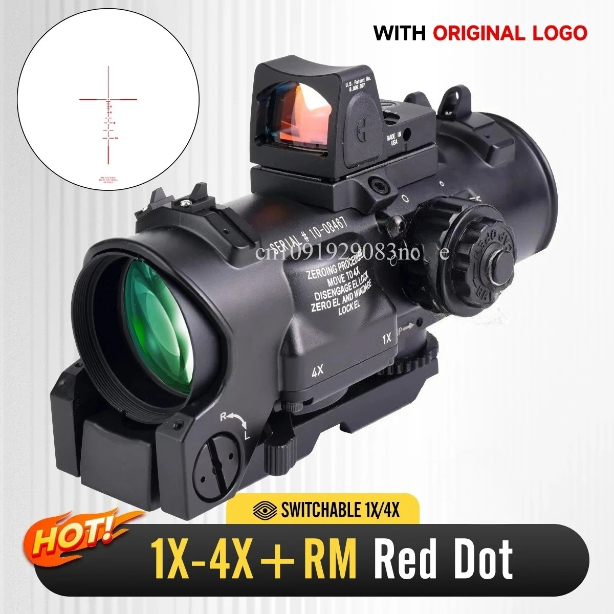 1-4X32 Fixed Dual Purpose Tactical 1x-4x Scope W/Quick Detachable Scope Hunting with Mini Red Dot Optics Sight Collimator
1-4X32 Fixed Dual Purpose Tactical 1x-4x Scope W/Quick Detachable Scope Hunting with Mini Red Dot Optics Sight Collimator