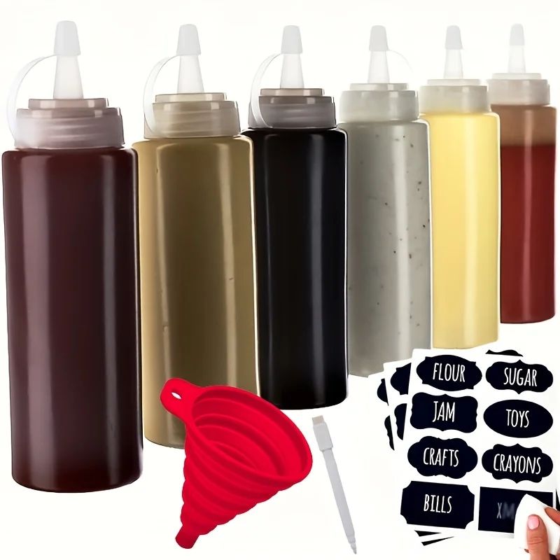 8 Pieces Of 12 Ounces (340.2 Grams) Plastic Extrusion Condiment Bottles, With Rotating Cap - Ideal For Seasoning, Oil, Sugar, Li
8 Pieces Of 12 Ounces (340.2 Grams) Plastic Extrusion Condiment Bottles, With Rotating Cap - Ideal For Seasoning, Oil, Sugar, Li