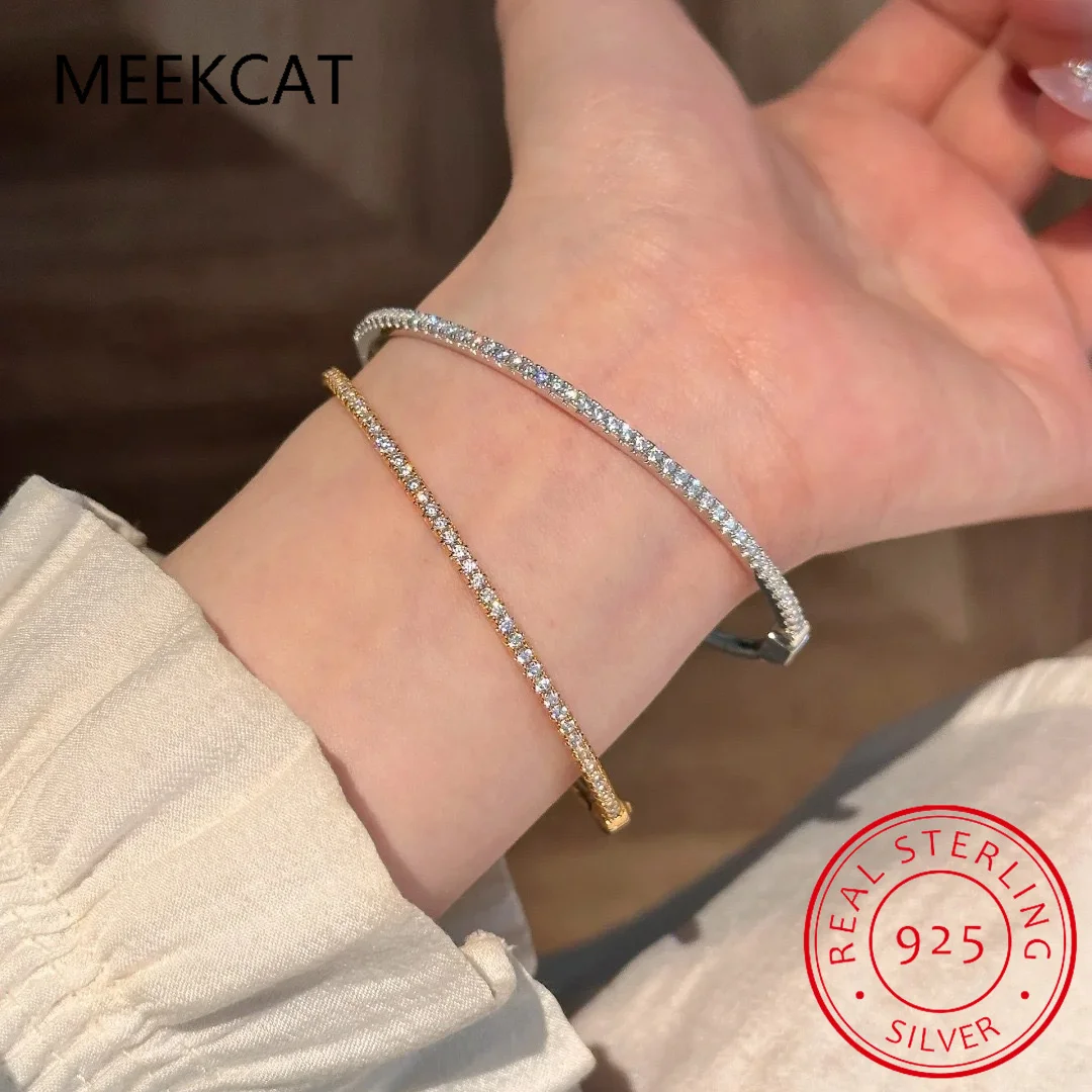 Moissanite Bracelets Eternity Diamond Tennis Bangle for Women 18K Rose Gold Plated S925 Sterling Silver Wedding Jewelry Pulseira
Moissanite Bracelets Eternity Diamond Tennis Bangle for Women 18K Rose Gold Plated S925 Sterling Silver Wedding Jewelry Pulseira